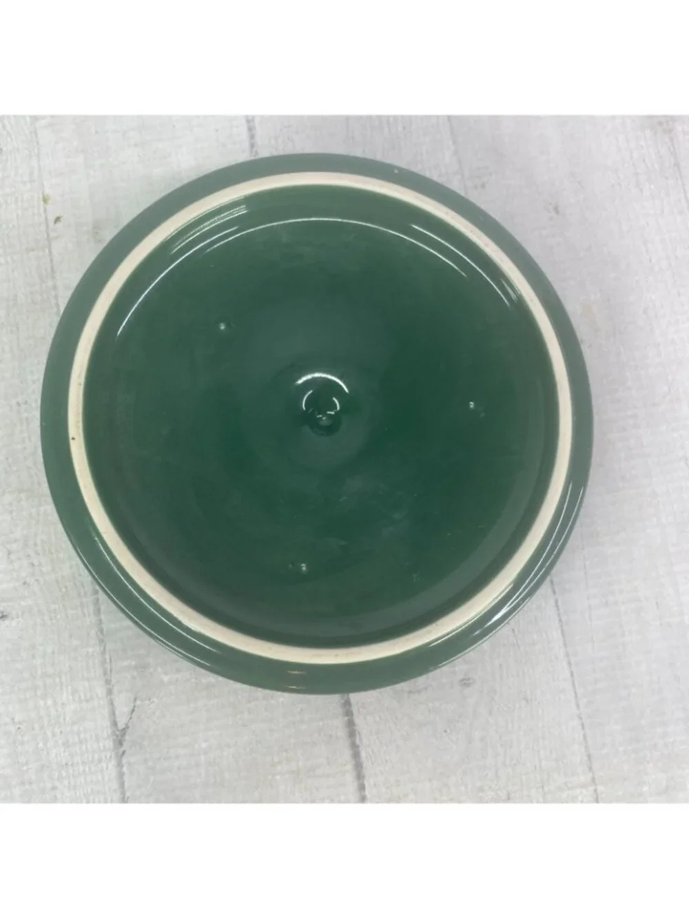 Longaberger Pottery WOVEN DRUM Ivy Green Traditions Embossed 4